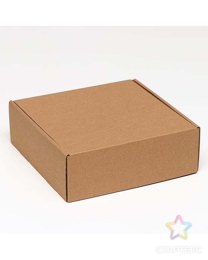 Коробка самосборная, крафт, 26 х 26 х 9,5 см арт. СМЛ-156608-1-СМЛ0006914774 1
