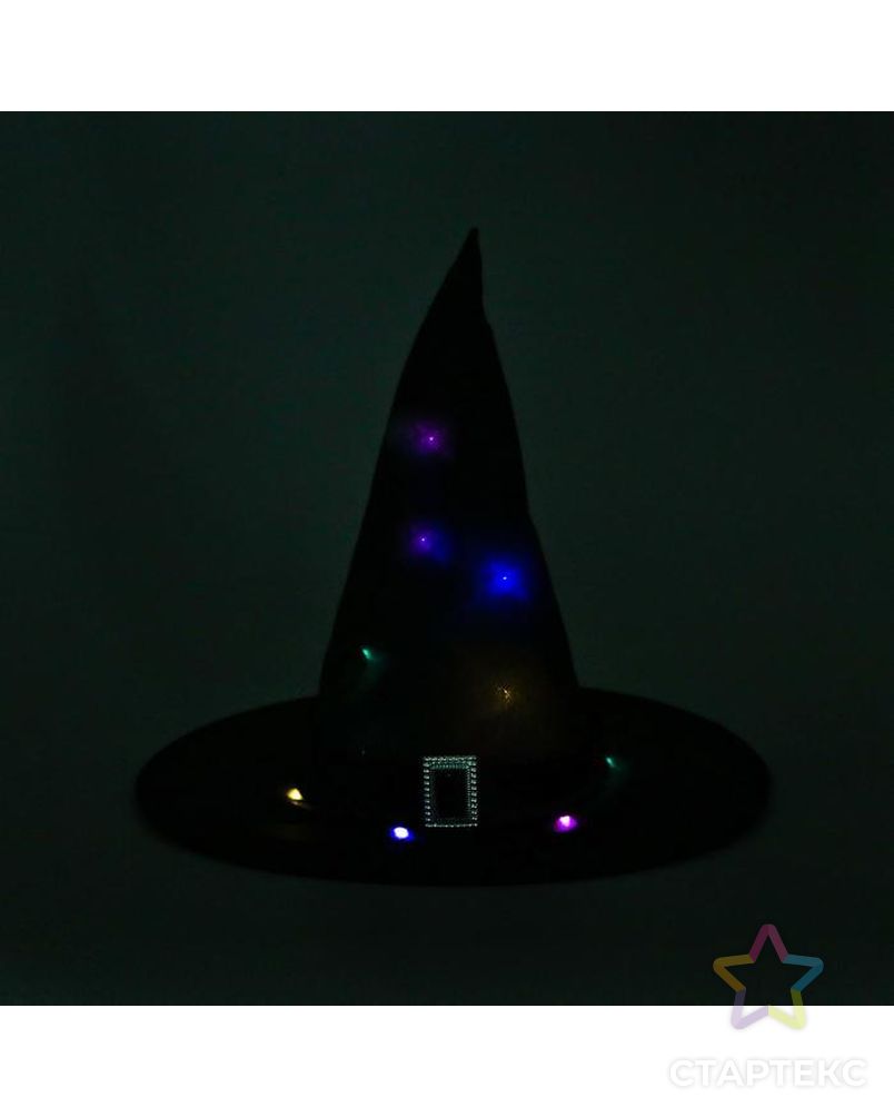 Карнавальная шляпа "Колдунья" с диодами, черный арт. СМЛ-165329-1-СМЛ0006916755 2