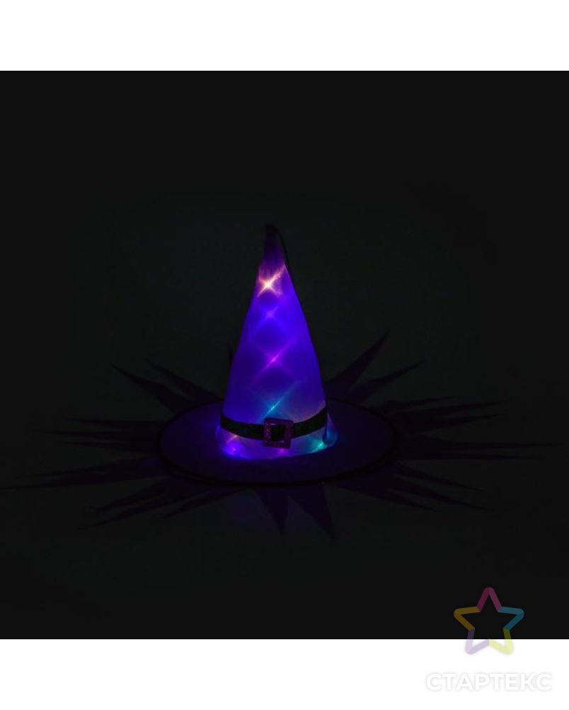 Карнавальная шляпа "Хеллоуин" с диодами, фиолетовый арт. СМЛ-165335-1-СМЛ0006916761 2