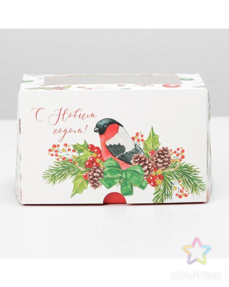 Коробка для капкейков «Снежный подарок» 10 х 16 х 10см арт. СМЛ-159649-1-СМЛ0006916843 2