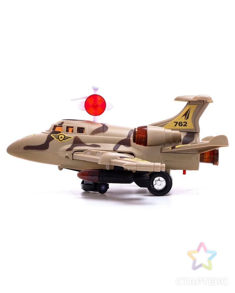 Самолет F-116, свет и звук, работает от батареек, цвет коричневый арт. СМЛ-190957-1-СМЛ0006918467