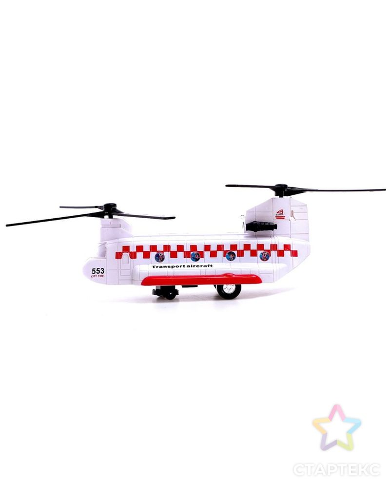 Вертолет «Транспортник», свет и звук, работает от батареек, цвет красный арт. СМЛ-190958-1-СМЛ0006918470 2