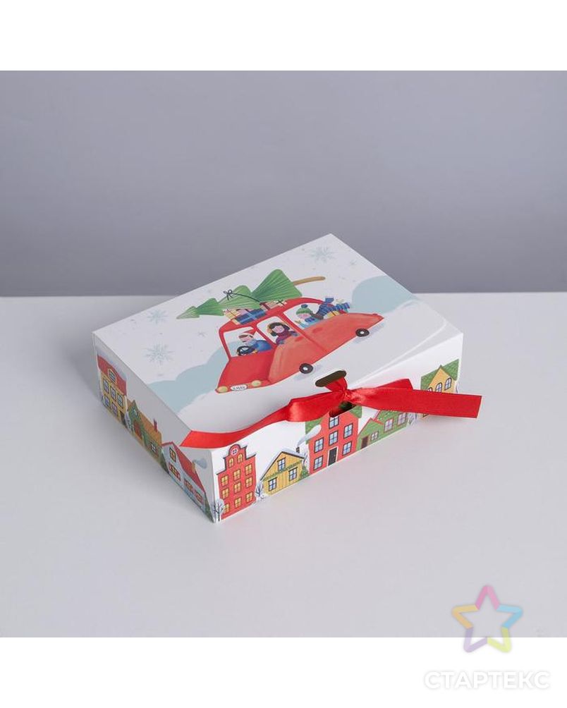 Складная коробка подарочная «Новогодние истории», 16.5 × 12.5 × 5 см арт. СМЛ-163782-1-СМЛ0006919086 2