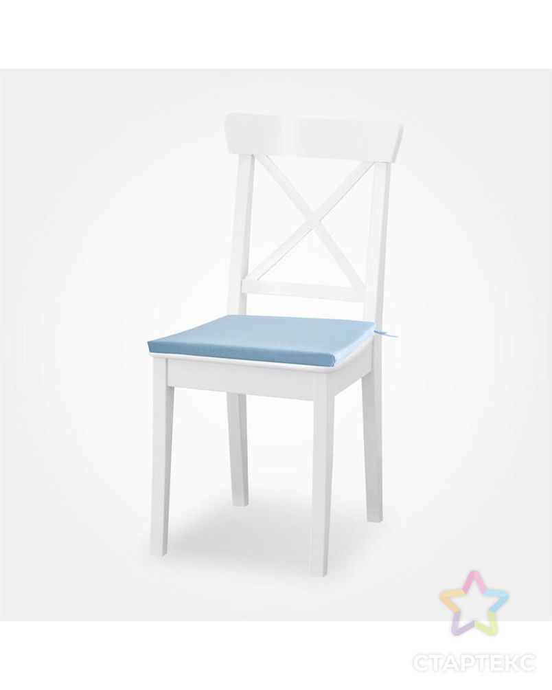 Сидушка на стул жаккард двусторонний однотонный голубой 40х40х2 см арт. СМЛ-151396-1-СМЛ0006919749 2