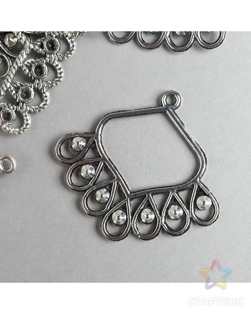 Декор металл для творчества "Ожерелье" серебро 6460 3,2х3,5 см арт. СМЛ-171948-1-СМЛ0006923401 2