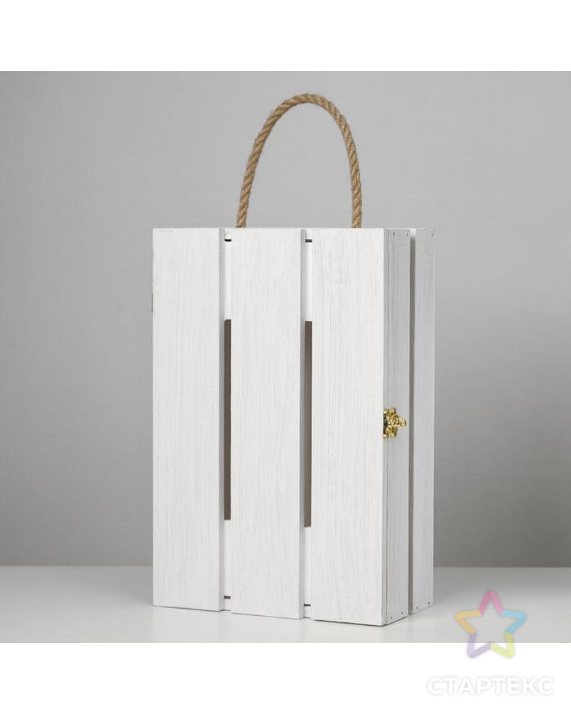 Подарочный ящик 30×20×10 см деревянный с откидной крышкой, с замком, ручка, белый арт. СМЛ-152917-1-СМЛ0006925012 1