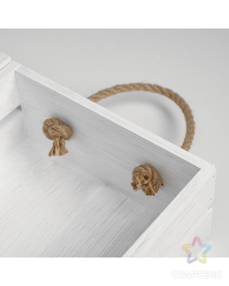 Подарочный ящик 30×20×10 см деревянный с откидной крышкой, с замком, ручка, белый арт. СМЛ-152917-1-СМЛ0006925012 4