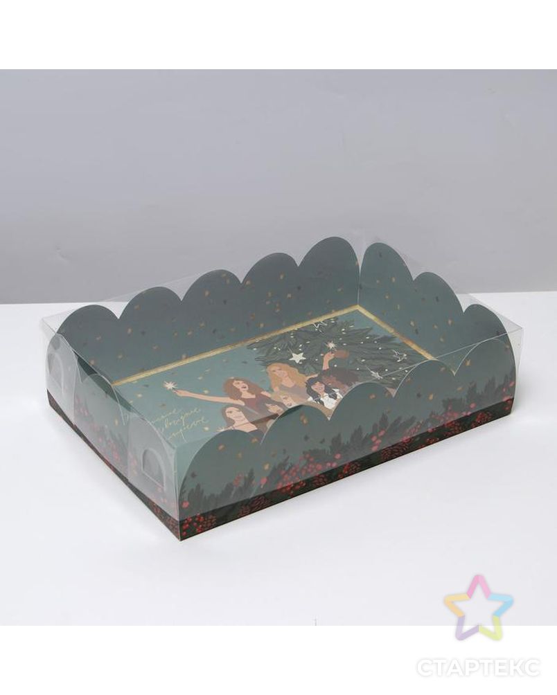 Коробка для кондитерских изделий с PVC крышкой «Девчата», 20 × 30 × 8 см арт. СМЛ-164310-1-СМЛ0006930833 2