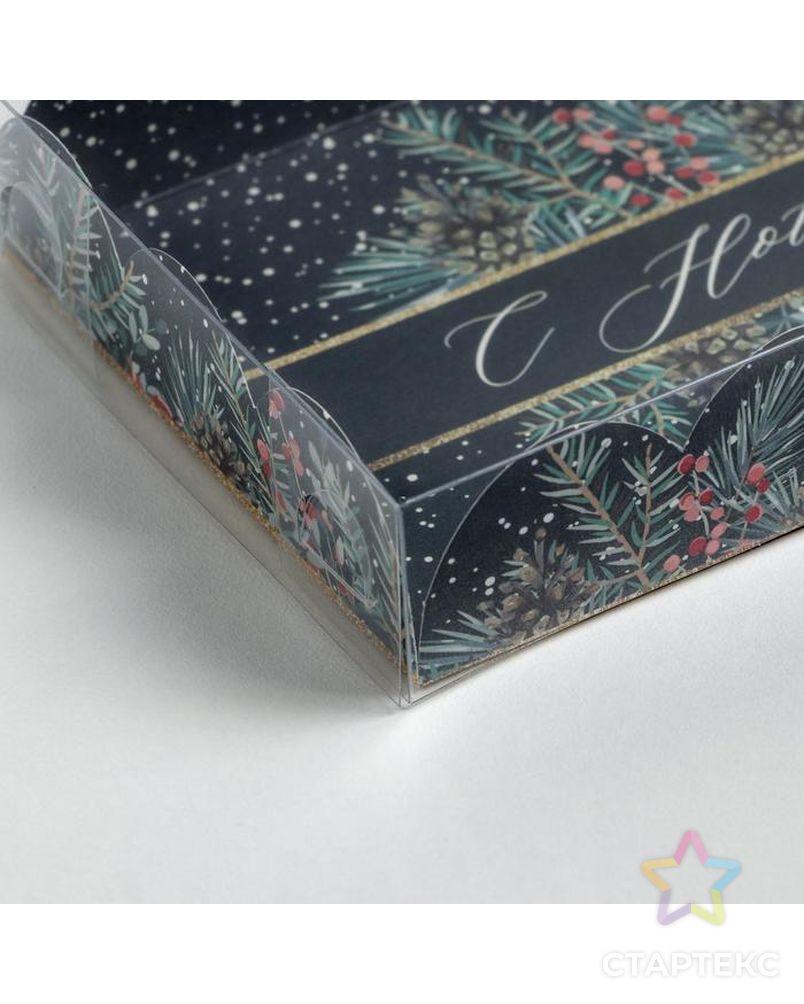 Коробка для кондитерских изделий с PVC крышкой «Снежок», 10.5 × 21 × 3 см арт. СМЛ-160850-1-СМЛ0006930840 3