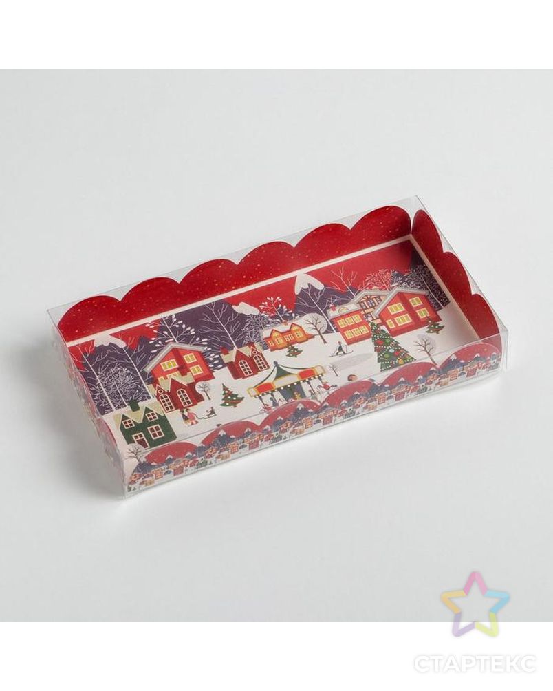 Коробка для кондитерских изделий с PVC крышкой «Карусель», 10.5 × 21 × 3 см арт. СМЛ-160851-1-СМЛ0006930841 2
