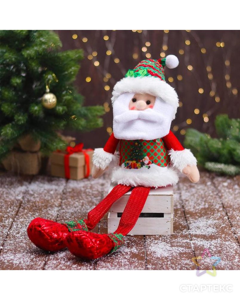 Мягкая игрушка "Дед Мороз в новогоднем костюме - длинные ножки" 12х62 см арт. СМЛ-164212-1-СМЛ0006932404 1