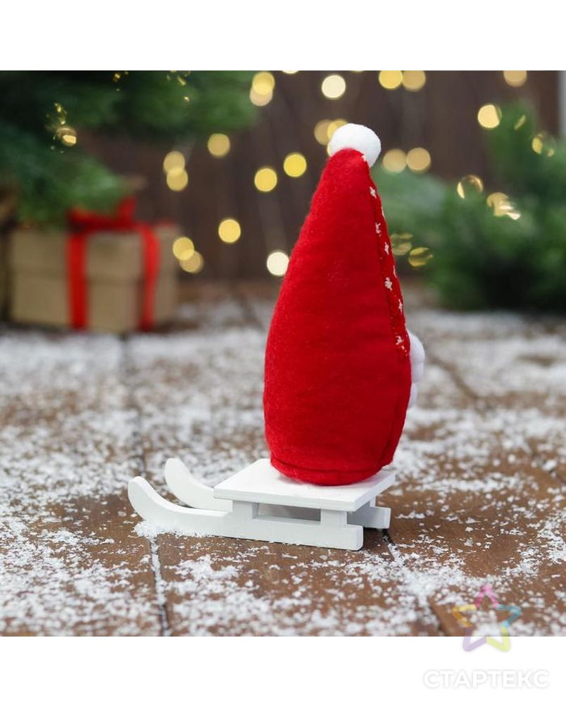 Мягкая игрушка "Дед Мороз на санках" 5х13 см, красный арт. СМЛ-164215-1-СМЛ0006932422 2