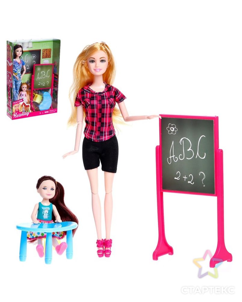 Кукла модель шарнирная "Первая учительница" с малышкой и аксессуарами МИКС арт. СМЛ-199514-1-СМЛ0006936177 1