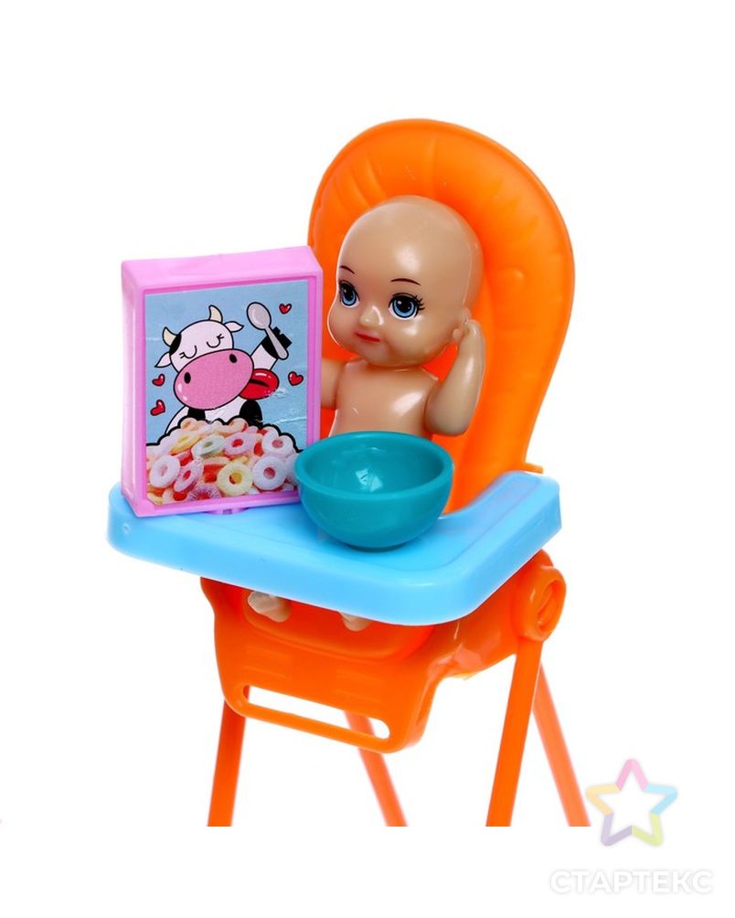 Кукла модель шарнирная "Мама Стефания" с малышом, мебелью и аксессуарами МИКС арт. СМЛ-199515-1-СМЛ0006936180