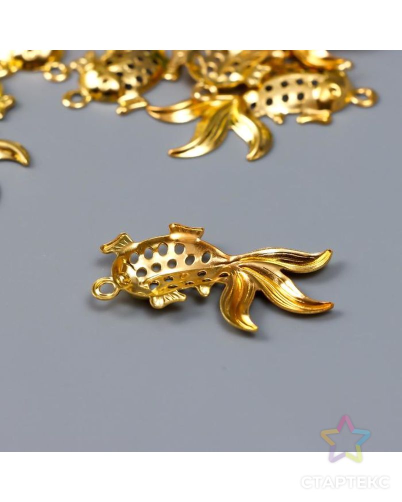 Декор металл для творчества "Золотая рыбка" золото WA-745 2,5х3,6 см арт. СМЛ-160576-1-СМЛ0006938256 2