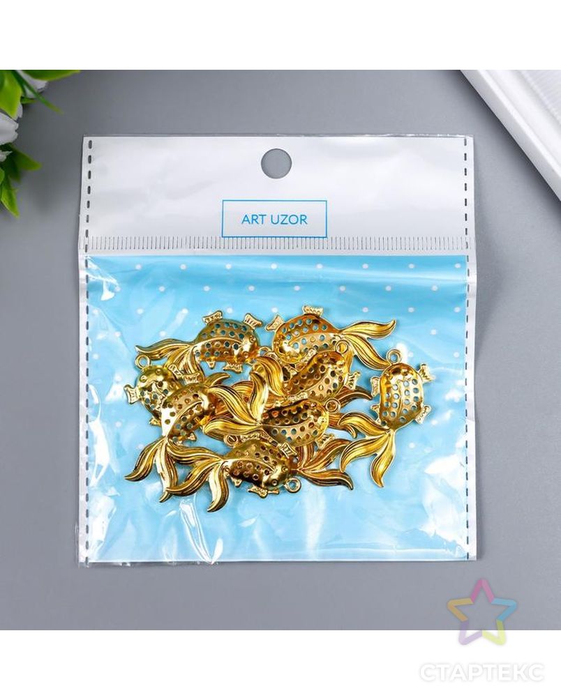 Декор металл для творчества "Золотая рыбка" золото WA-745 2,5х3,6 см арт. СМЛ-160576-1-СМЛ0006938256 4
