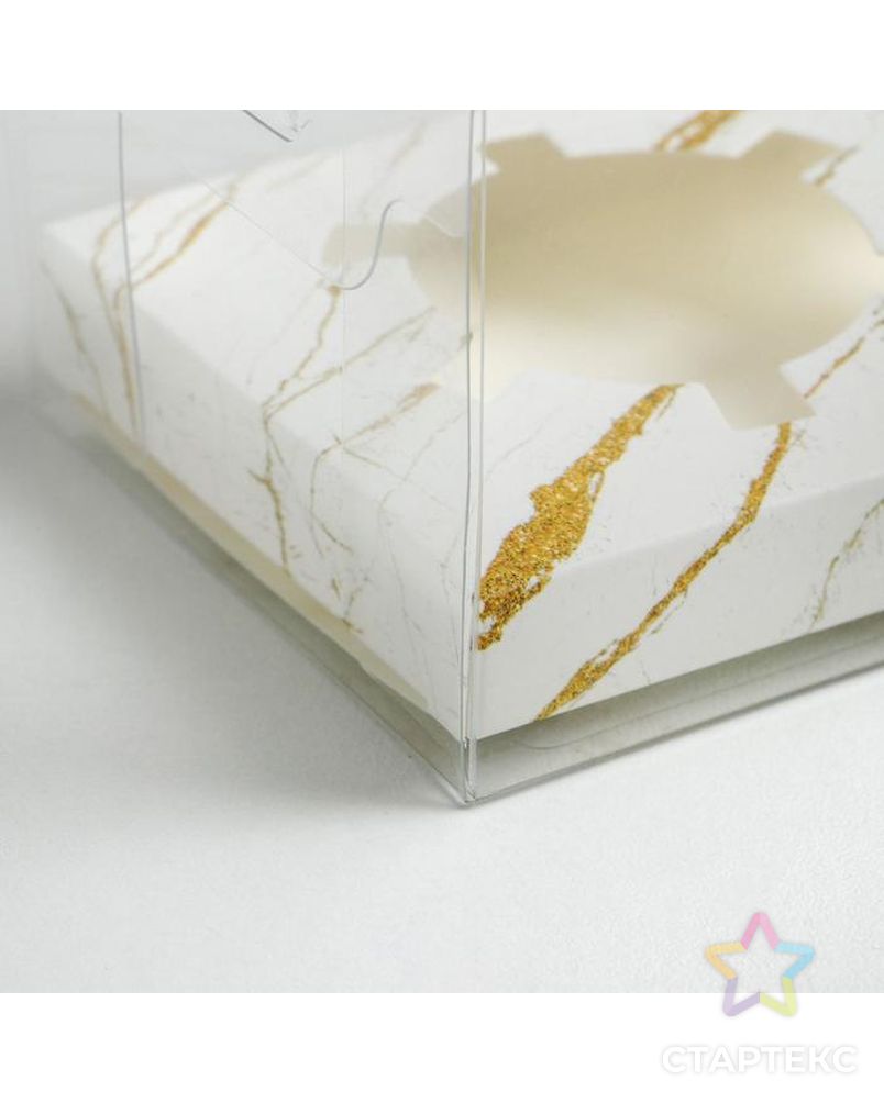 Коробка для капкейка «Мрамор», 16 × 8 × 11.5 см арт. СМЛ-166266-1-СМЛ0006940264 3