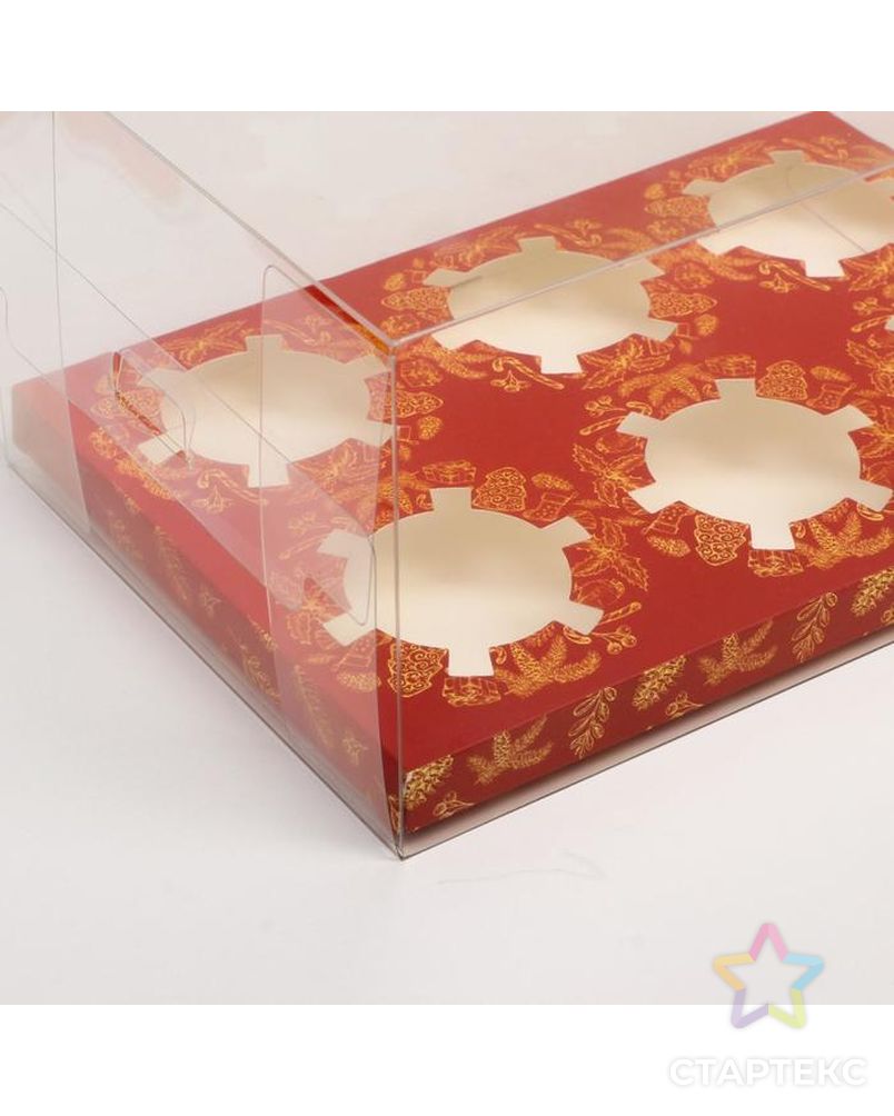Коробка для капкейка «Золото», 23 × 16 × 11.5 см арт. СМЛ-167323-1-СМЛ0006940356 3