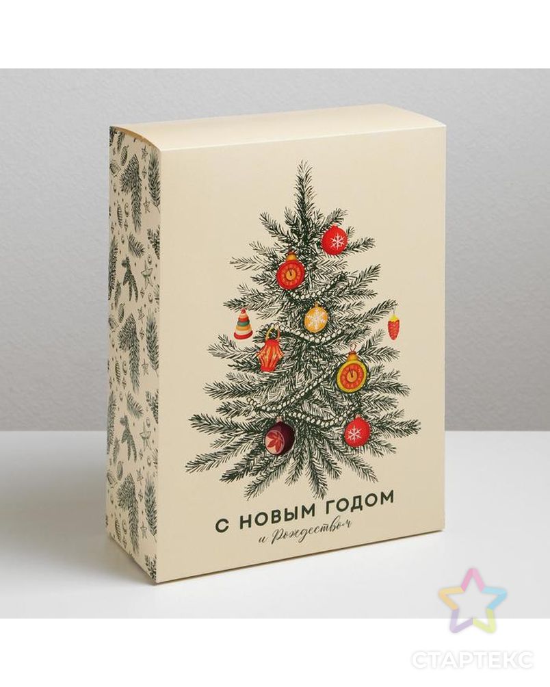 Коробка складная «Новогодняя ёлка», 22 × 30 × 10 см арт. СМЛ-163021-1-СМЛ0006941026 1