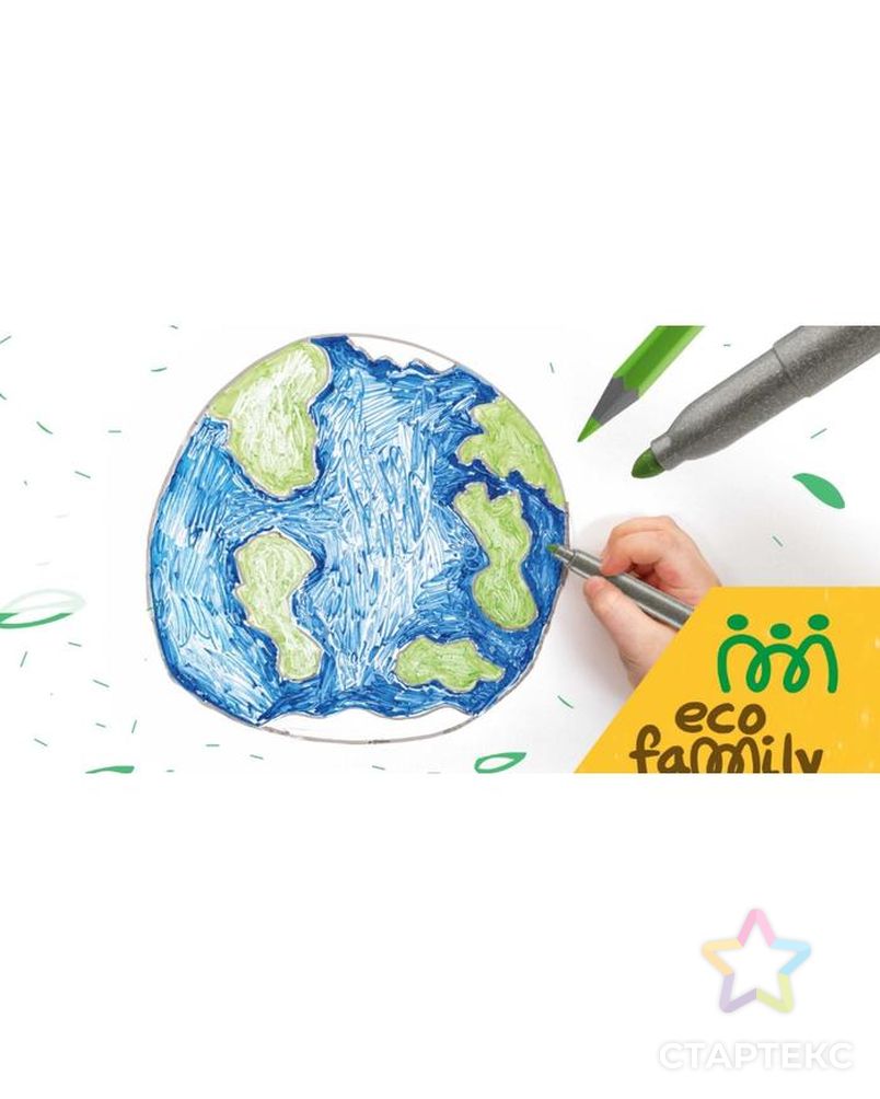 Фломастеры 12 цветов Carioca "Joy. EcoFamily" смываемые, картон, с заботой о природе, европодвес арт. СМЛ-220244-1-СМЛ0006941365 5