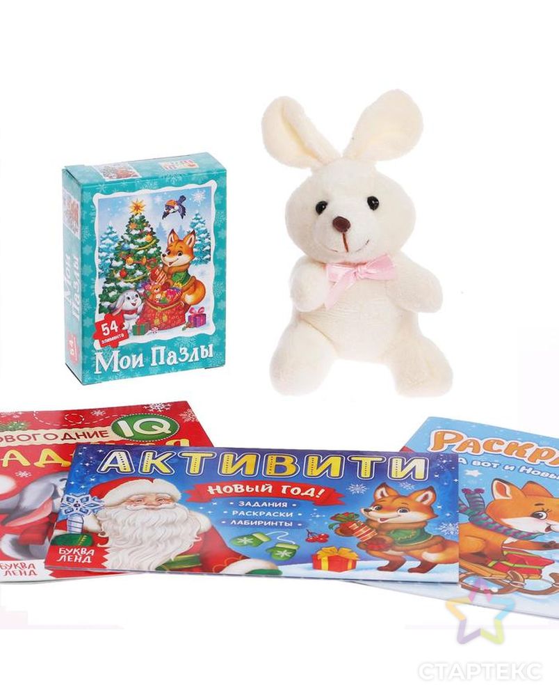 Подарочный набор "Посылка от Деда Мороза": книги + игрушка + пазл арт. СМЛ-187310-1-СМЛ0006941637 3