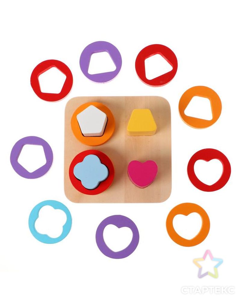 Детская развивающая игра "Пирамидка" 11,8х11,8х4,5 см арт. СМЛ-162111-1-СМЛ0006944533 3