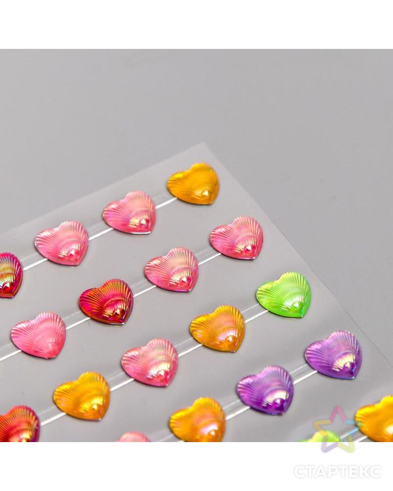 Наклейки акриловые MESHU "Colorful hearts" 10х32 см арт. СМЛ-151881-1-СМЛ0006944782
