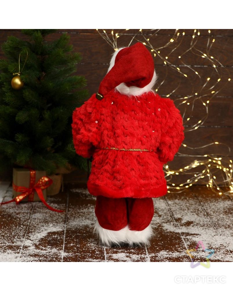 Дед Мороз "В красной шубе с пояском, с фонариком" 25х45 см арт. СМЛ-195528-1-СМЛ0006949627 3