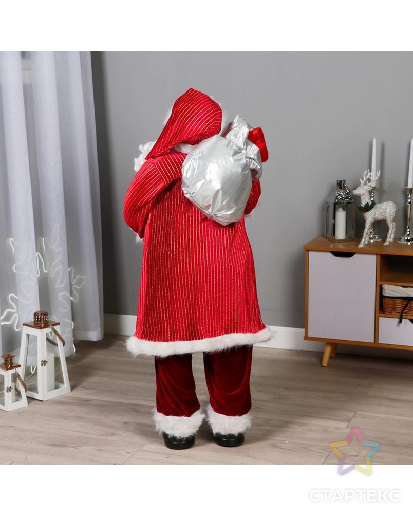 Дед Мороз "В красной полосатой шубе, с подарками" 45х120 см арт. СМЛ-195951-1-СМЛ0006949629