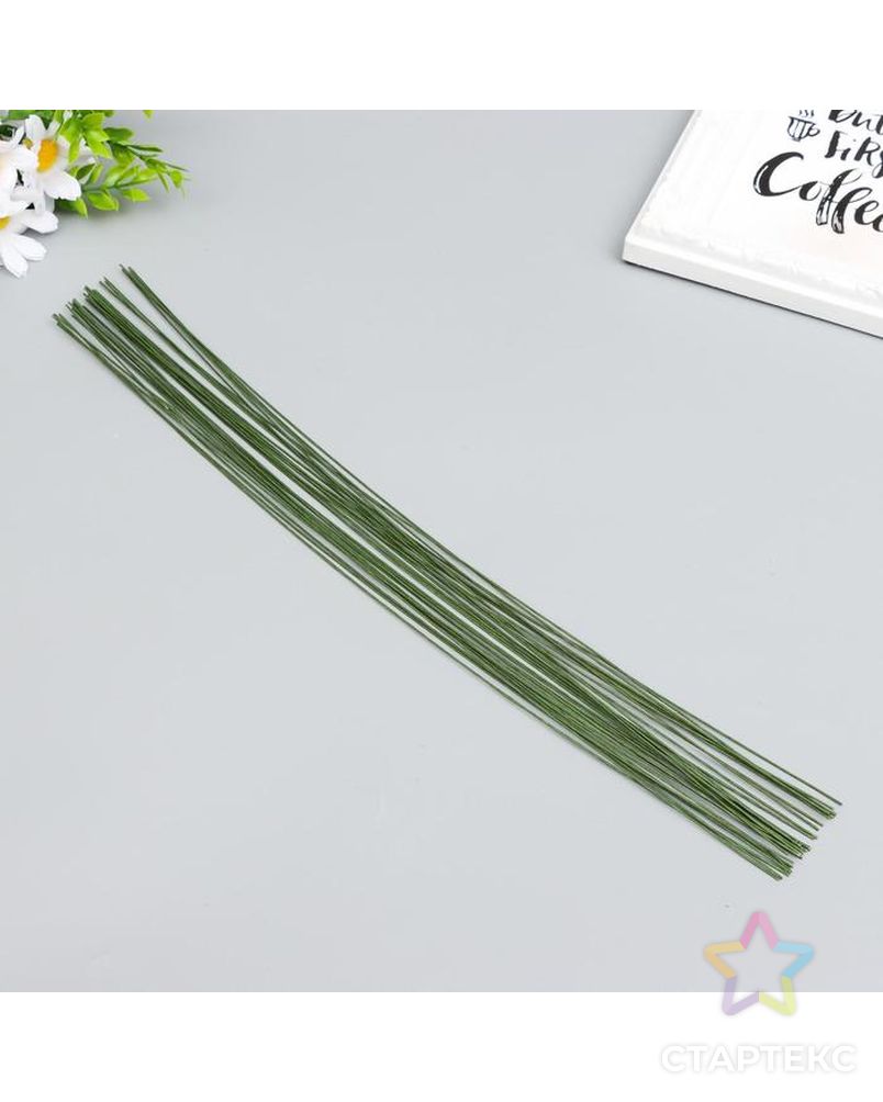 Проволока флористическая "Florico" 0.7 мм, 30 шт, 40 см, в бумажной оплётке, зелёный арт. СМЛ-153170-1-СМЛ0006954134 1
