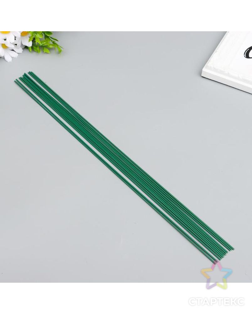 Проволока флористическая "Blumentag" 1.6 мм, 12 шт, 40 см, в пластиковой оплётке зеленый арт. СМЛ-153171-1-СМЛ0006954135 1