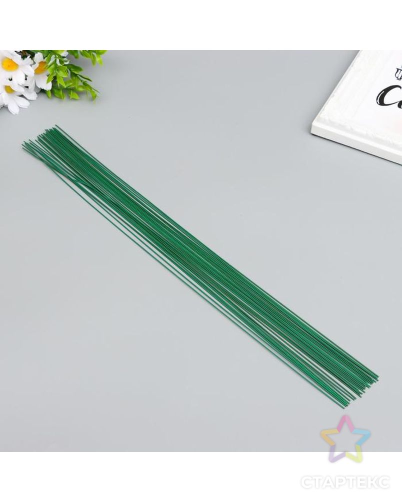 Проволока флористическая "Blumentag" 0.7 мм, 30 шт, 40 см,в пластиковой оплётке зеленый арт. СМЛ-153172-1-СМЛ0006954136 1
