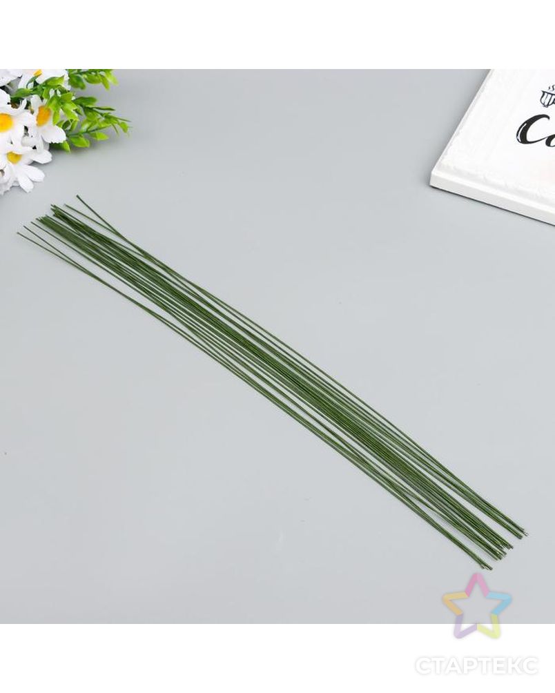 Проволока флористическая "Florico" 0.95 мм, 20 шт, 40 см, в бумажной оплётке, зелёный арт. СМЛ-153188-1-СМЛ0006954153 1