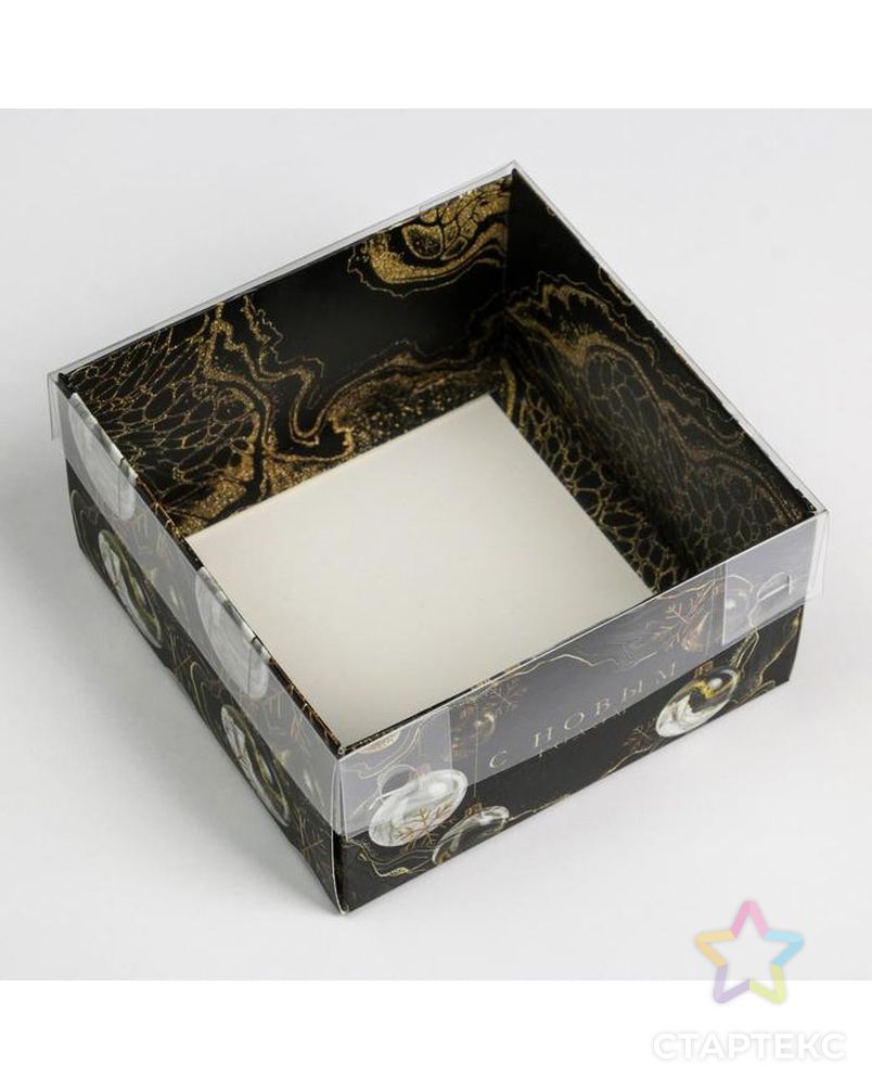 Коробка для кондитерских изделий с PVC крышкой Gold, 12 х 6 х 11,5 см арт. СМЛ-162560-1-СМЛ0006957709 2
