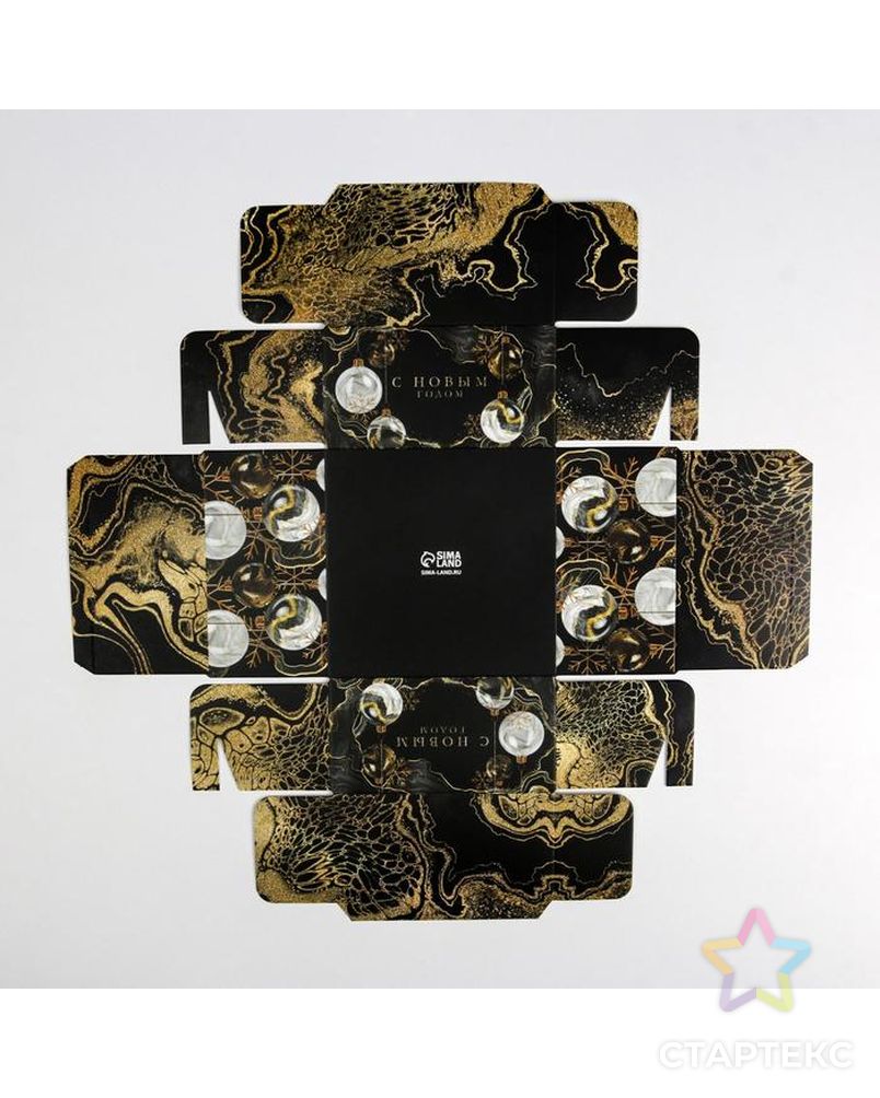 Коробка для кондитерских изделий с PVC крышкой Gold, 12 х 6 х 11,5 см арт. СМЛ-162560-1-СМЛ0006957709 3