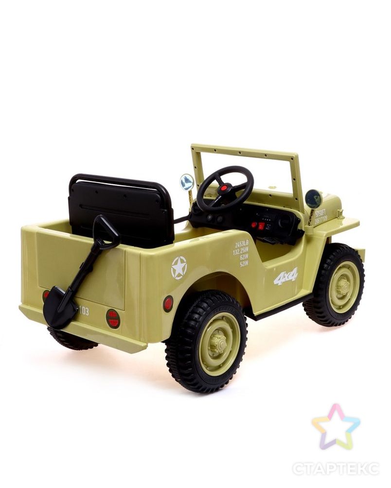 Электромобиль "Джип", кожаное сидение, EVA колеса, цвет зеленый арт. СМЛ-225006-1-СМЛ0006958203 3