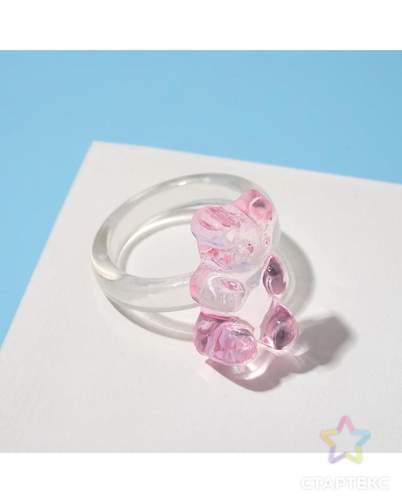 Кольцо "Мармеладный мишка", цвет розовый, размер 16 арт. СМЛ-165156-1-СМЛ0006961490 1