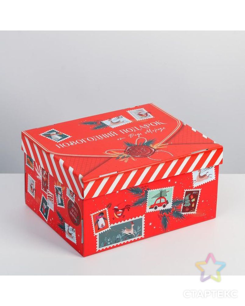 Складная коробка «Новогодний подарок», 31,2 х 25,6 х 16,1 см арт. СМЛ-164078-1-СМЛ0006968983 1