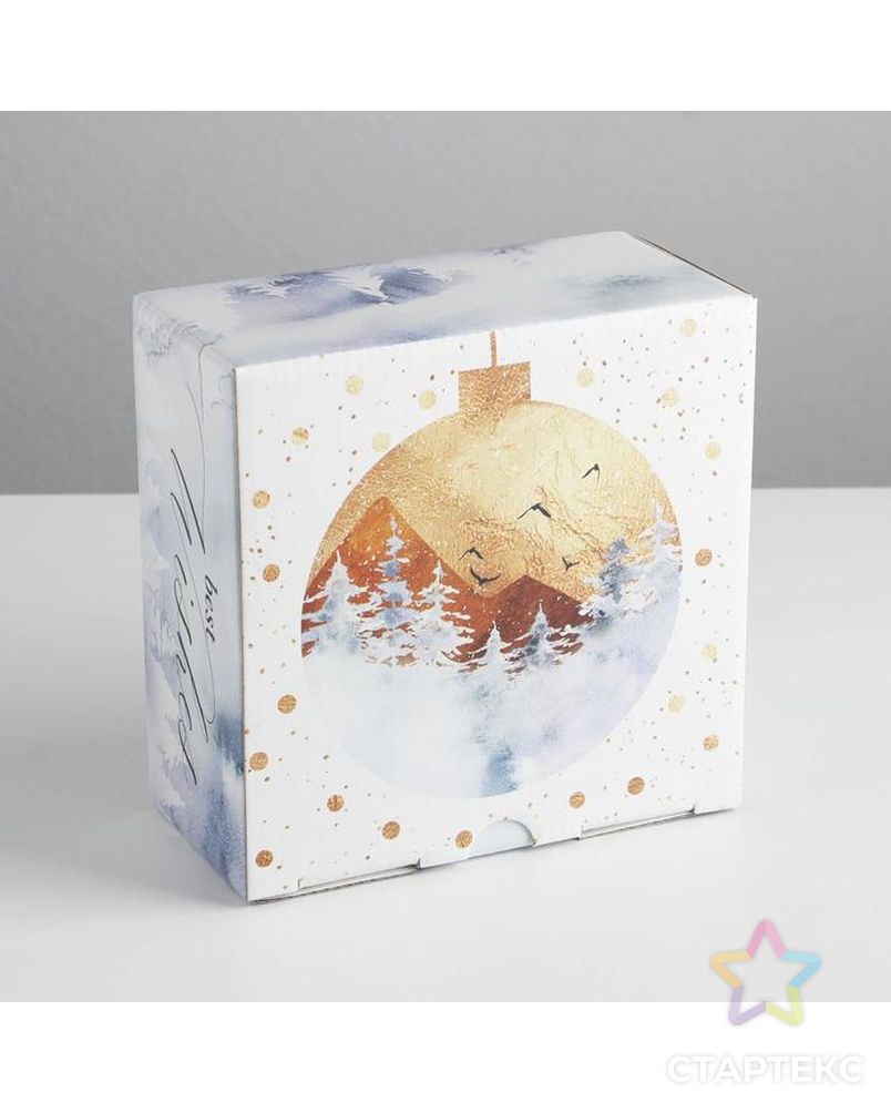 Коробка складная «Let it snow», 22 × 15 × 10 см арт. СМЛ-163778-3-СМЛ0006971399 4
