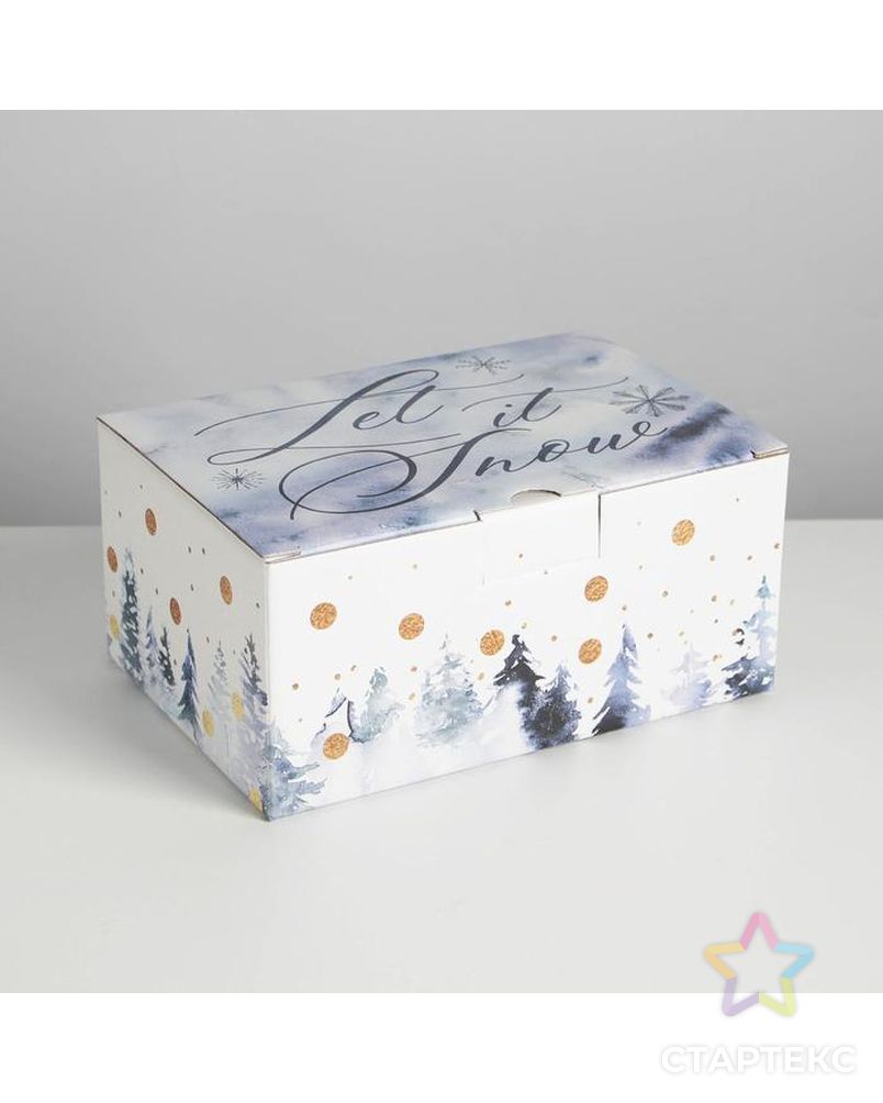 Коробка складная «Let it snow», 22 × 15 × 10 см арт. СМЛ-163778-1-СМЛ0006971409 1