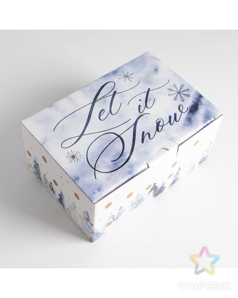Коробка складная «Let it snow», 22 × 15 × 10 см арт. СМЛ-163778-1-СМЛ0006971409 2