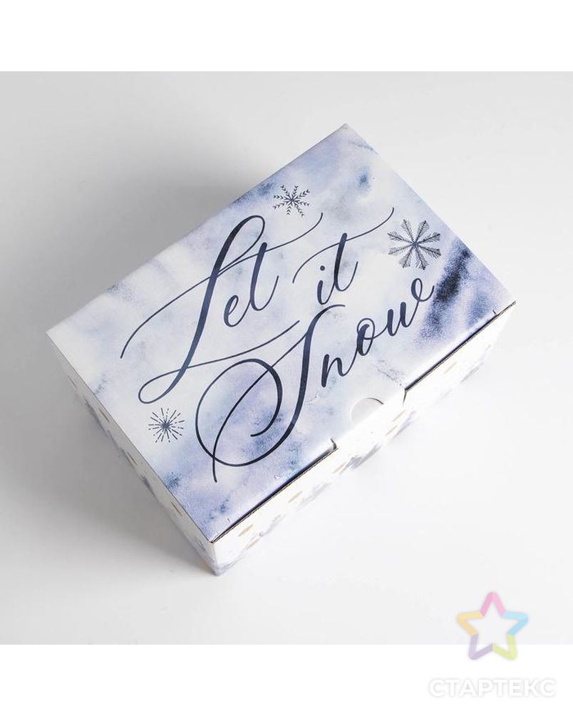 Коробка складная «Let it snow», 22 × 15 × 10 см арт. СМЛ-163778-1-СМЛ0006971409 3