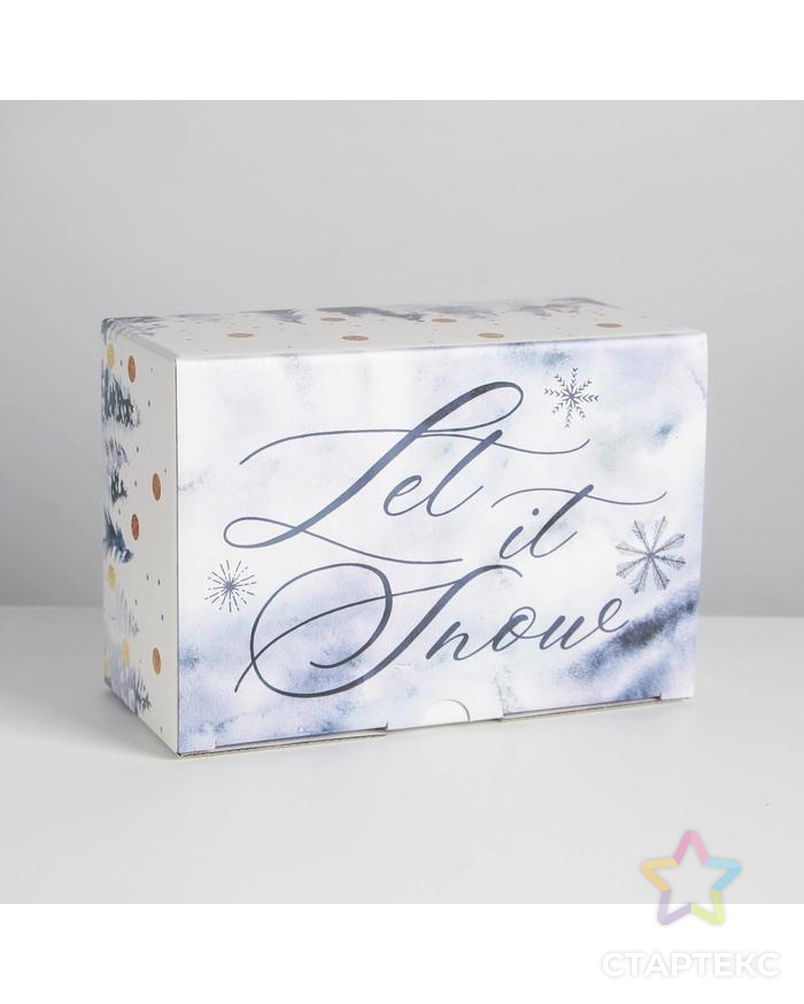Коробка складная «Let it snow», 22 × 15 × 10 см арт. СМЛ-163778-1-СМЛ0006971409 4