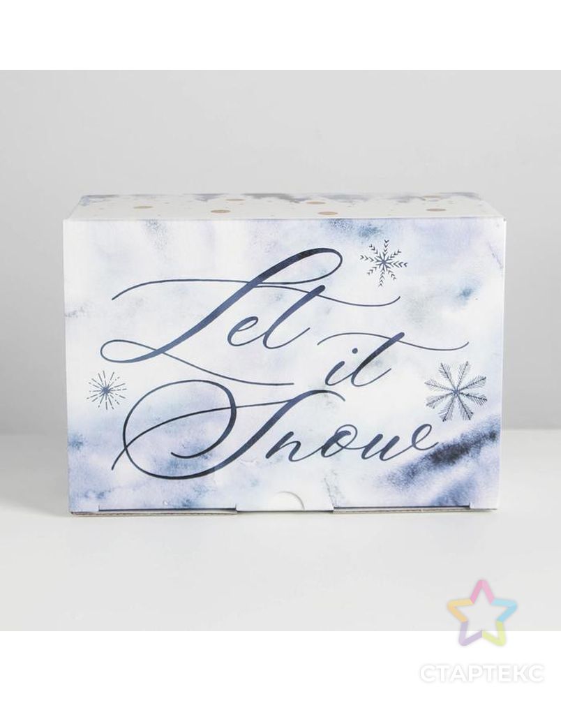 Коробка складная «Let it snow», 22 × 15 × 10 см арт. СМЛ-163778-1-СМЛ0006971409 5