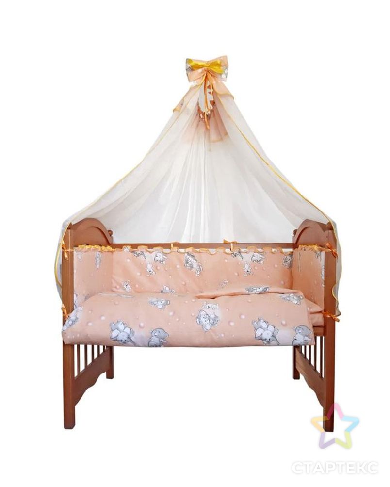 Комплект в кроватку «Слонята» (5 предметов), цвет персик арт. СМЛ-156947-1-СМЛ0006971686