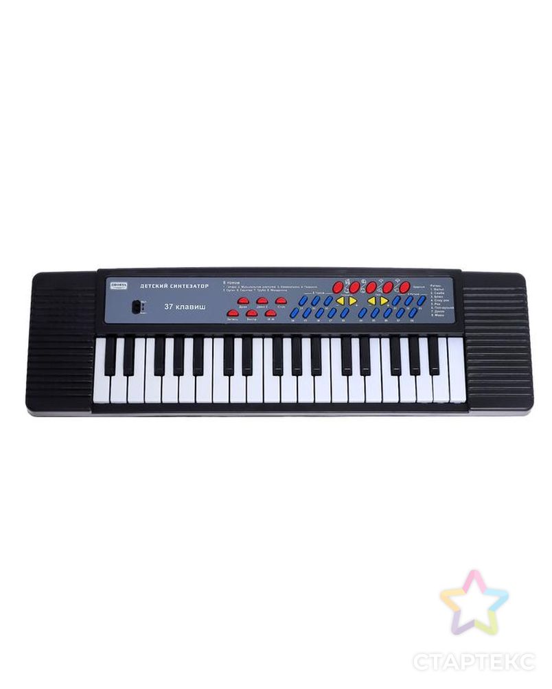 Синтезатор "Детский", 37 клавиш, с микрофоном, цвет чёрный арт. СМЛ-184284-1-СМЛ0006975820 2