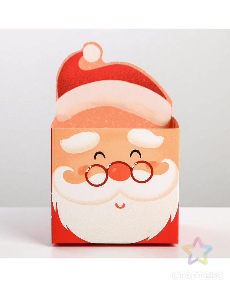Коробка для мини-букетов «С новым годом», Дед Мороз, 12 х 17 х 10 см арт. СМЛ-164036-1-СМЛ0006979905 2