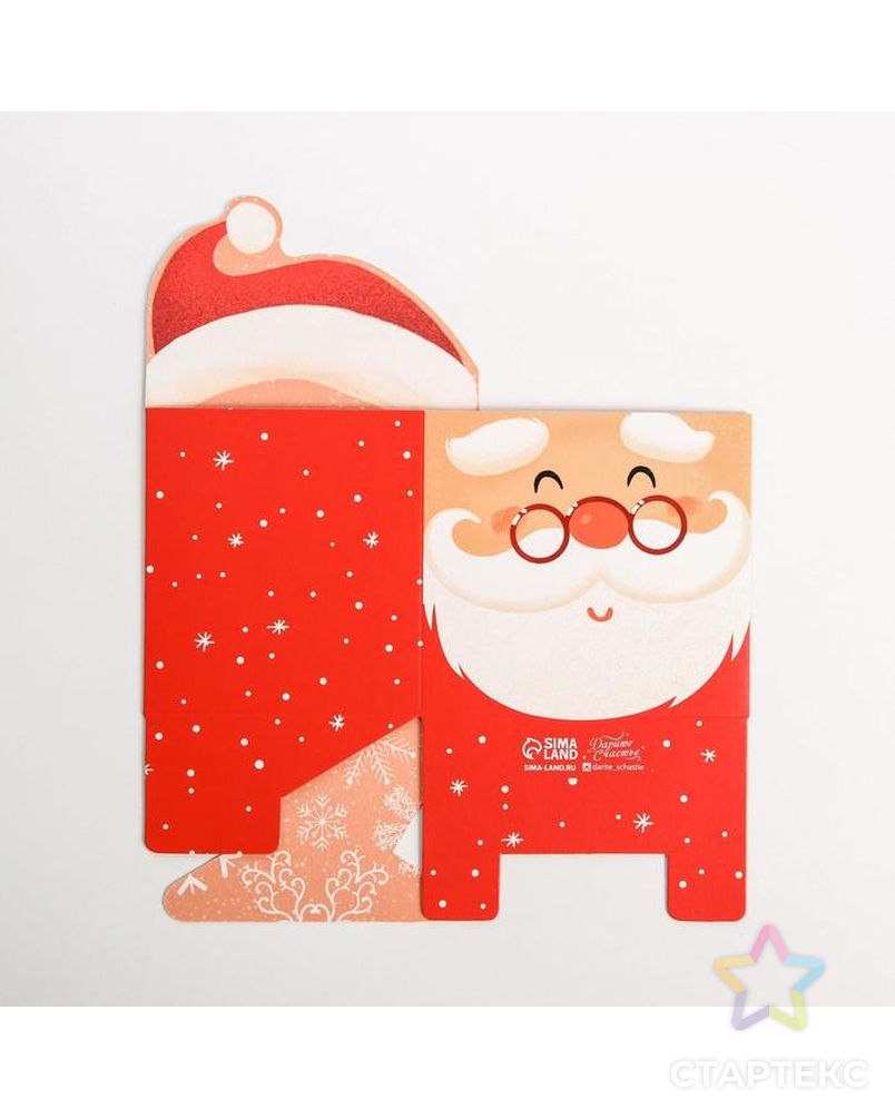 Коробка для мини-букетов «С новым годом», Дед Мороз, 12 х 17 х 10 см арт. СМЛ-164036-1-СМЛ0006979905 4