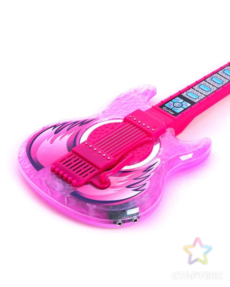 Игрушка музыкальная гитара «Играй и пой», с микрофоном, звуковые эффекты, цвет розовый арт. СМЛ-191044-1-СМЛ0006980906 3
