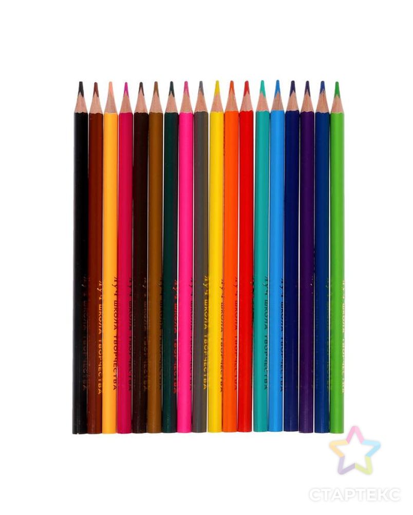 Цветные карандаши 18 цветов «Школа Творчества», трёхгранные арт. СМЛ-180902-1-СМЛ0006988512 3